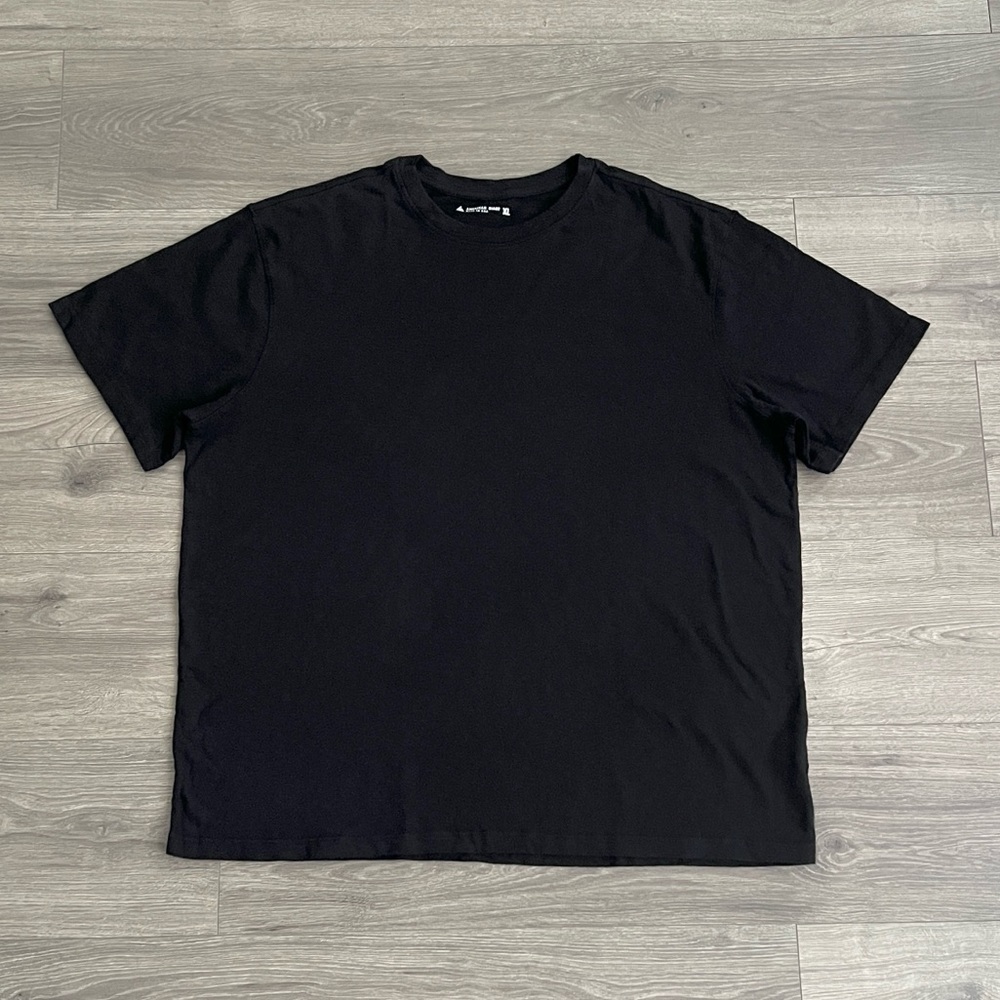 AMERICAN GIANT Mens Premium Slub Crewneck Tee XL Black Tshirt 100% Cotton Casual